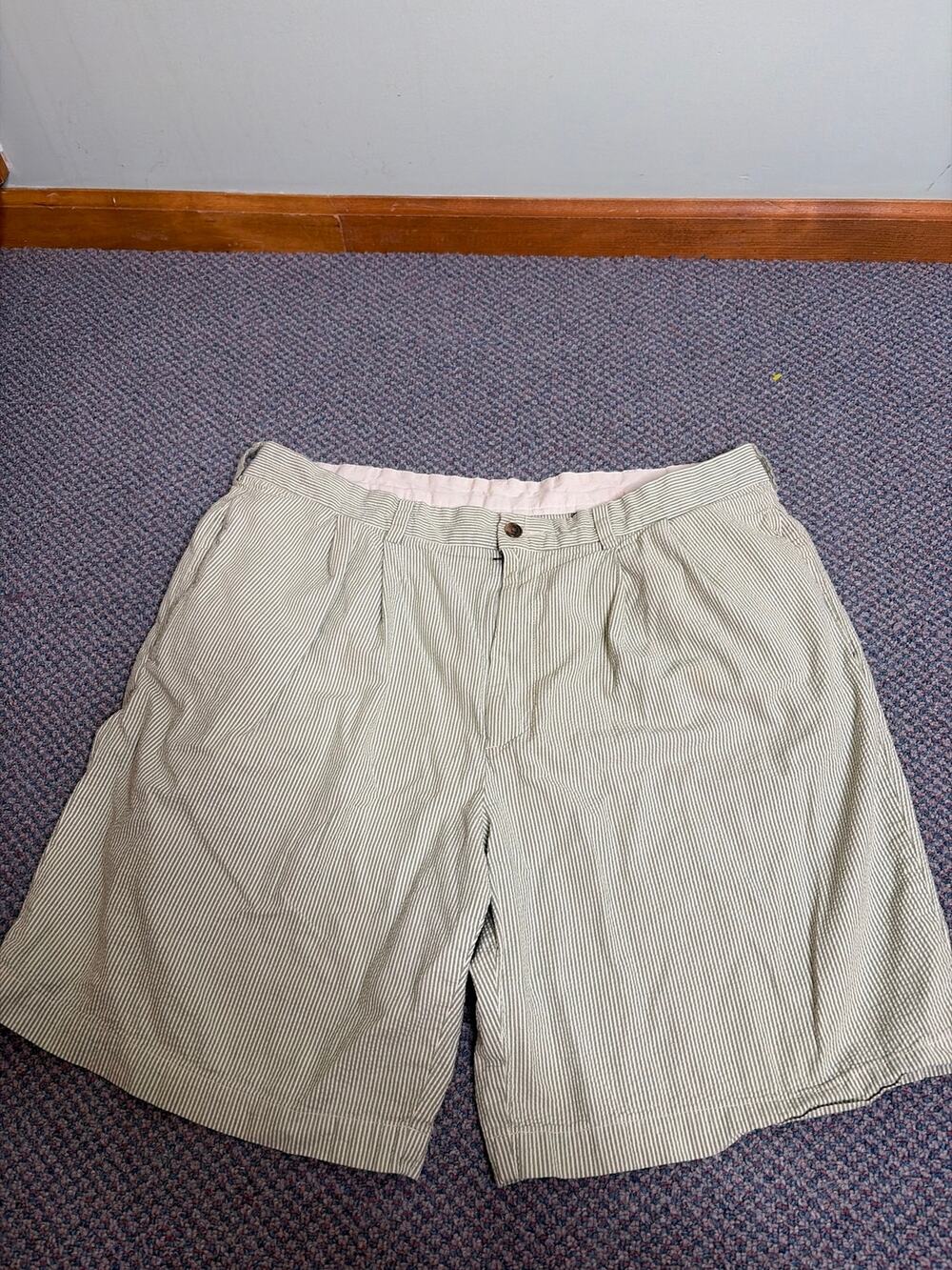 Brooks Brothers Green Striped Chino Shorts 38